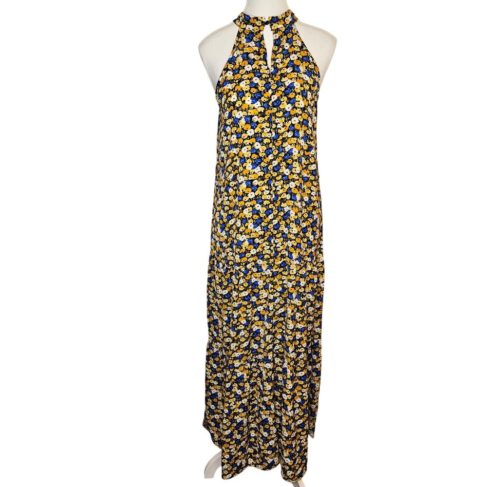 Pretty Garden -L- Sundress Yellow Floral 40" Bust | 53" Length H70